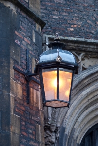 Old lantern at the street of Cambridge